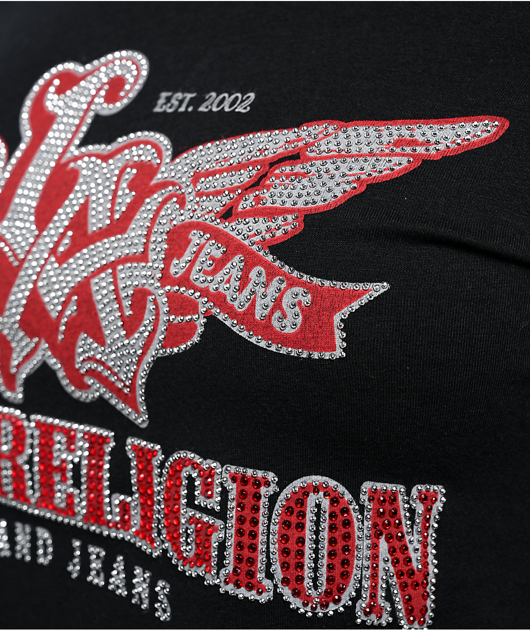 True Religion Wing Crystal Black Crop T-Shirt