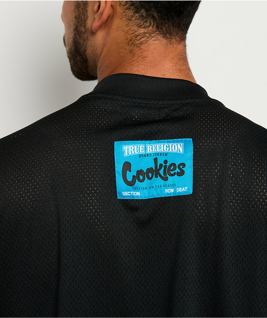 True Religion x Cookies Heavy Mesh Black Football Jersey