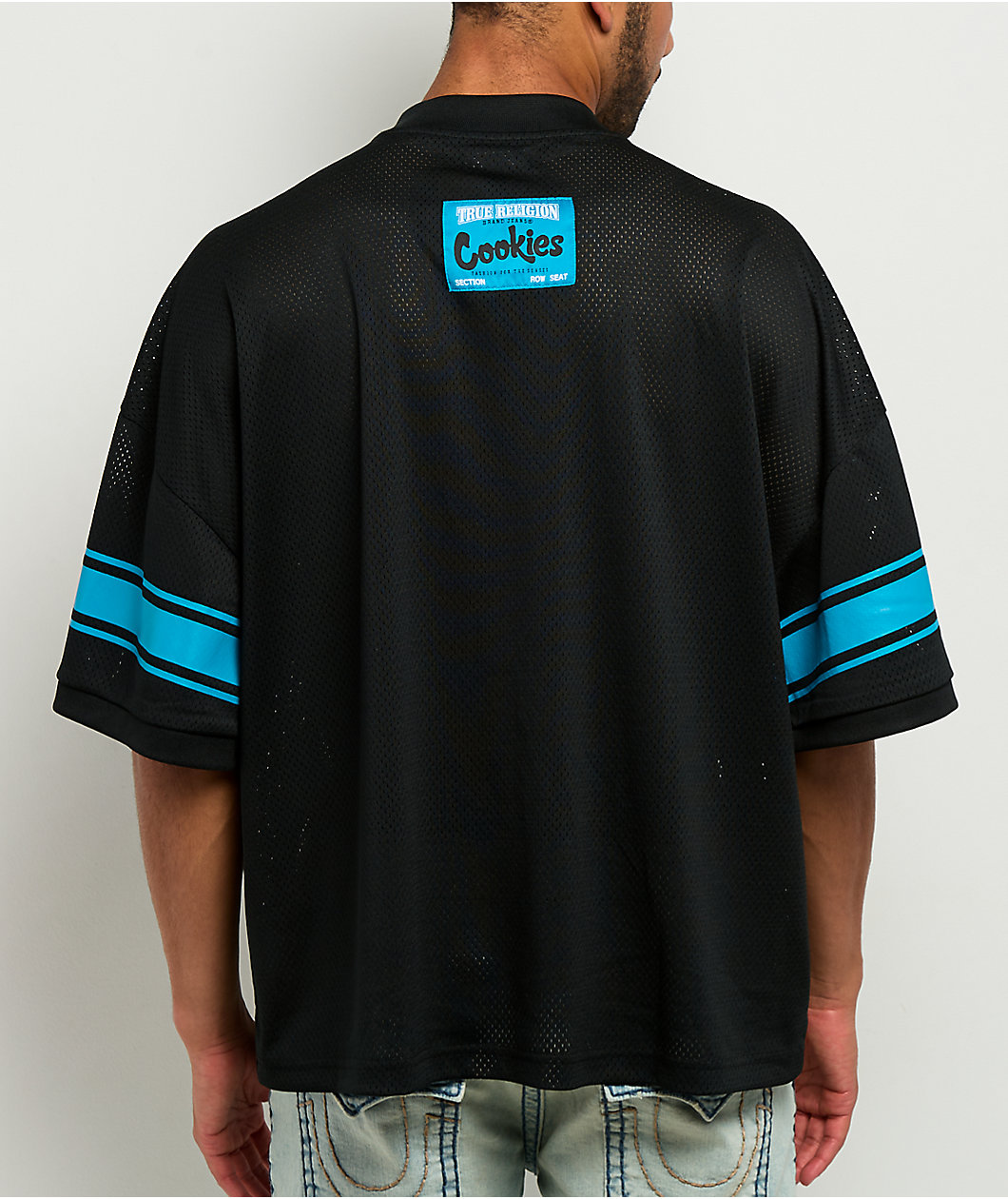 True Religion x Cookies Heavy Mesh Black Football Jersey