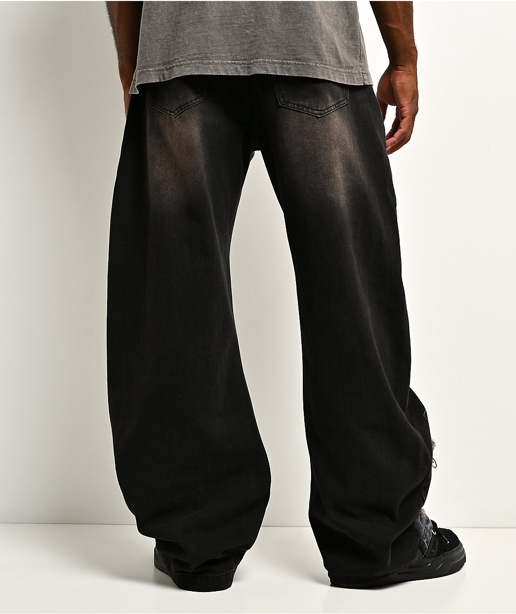 Uncle Ralph Rip And Repair Black & Blue Wash Jeans