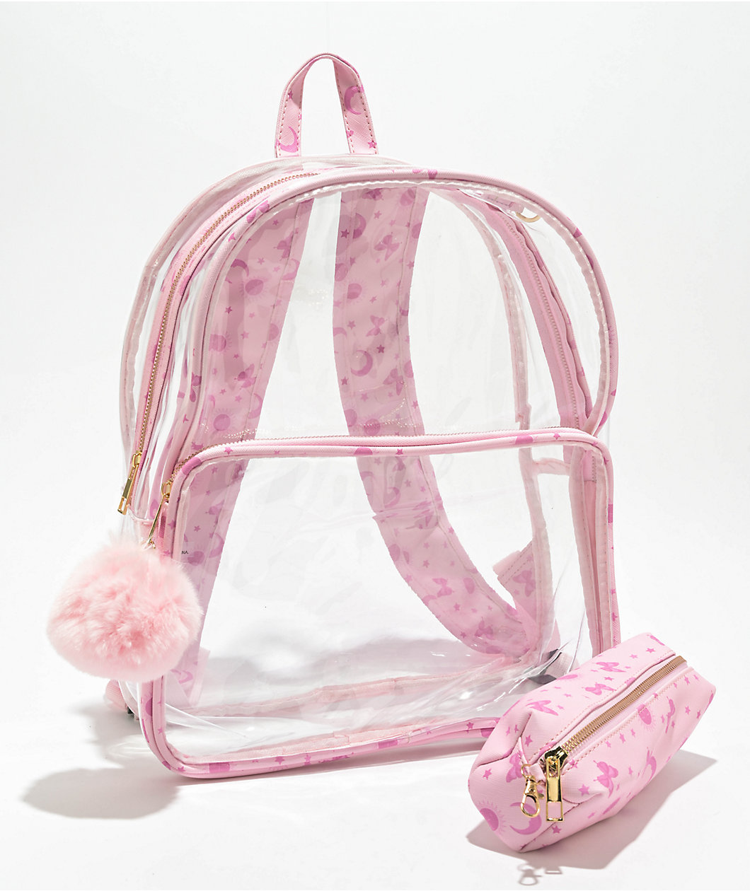 Adidas clear backpack pink online