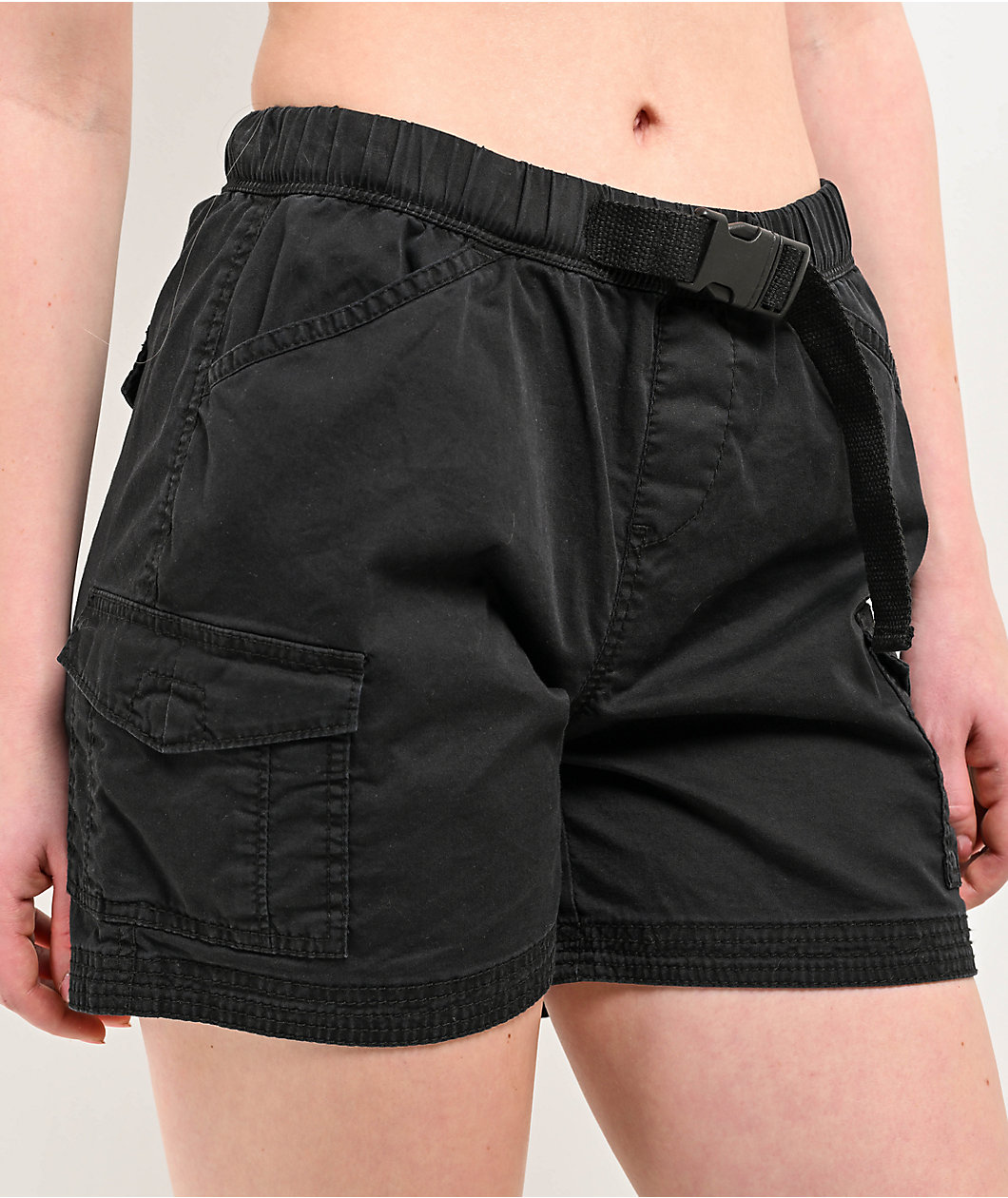 Unionbay Chase Black Utility Belt Shorts