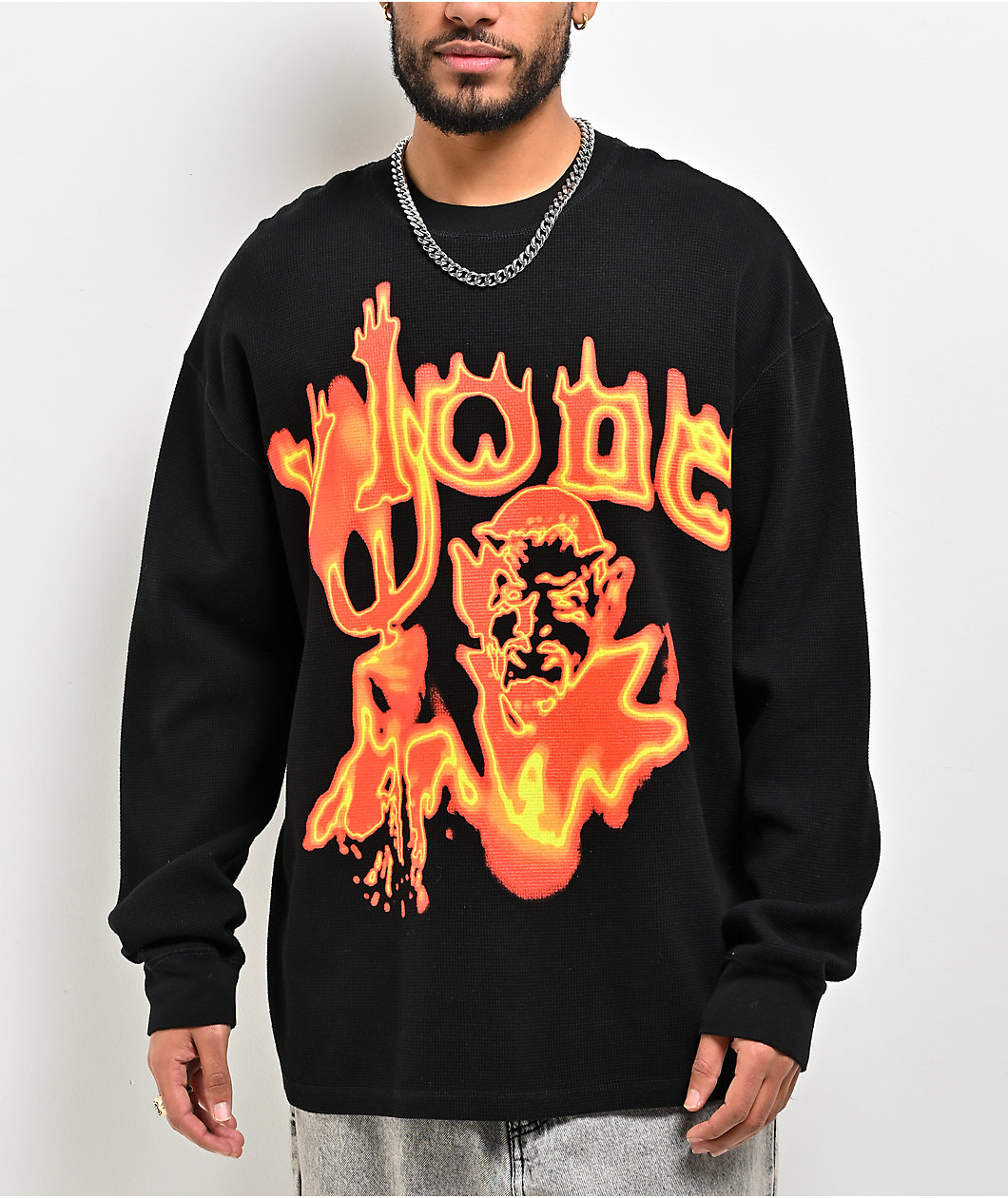 VLONE Devil Black Thermal Long Sleeve T-Shirt