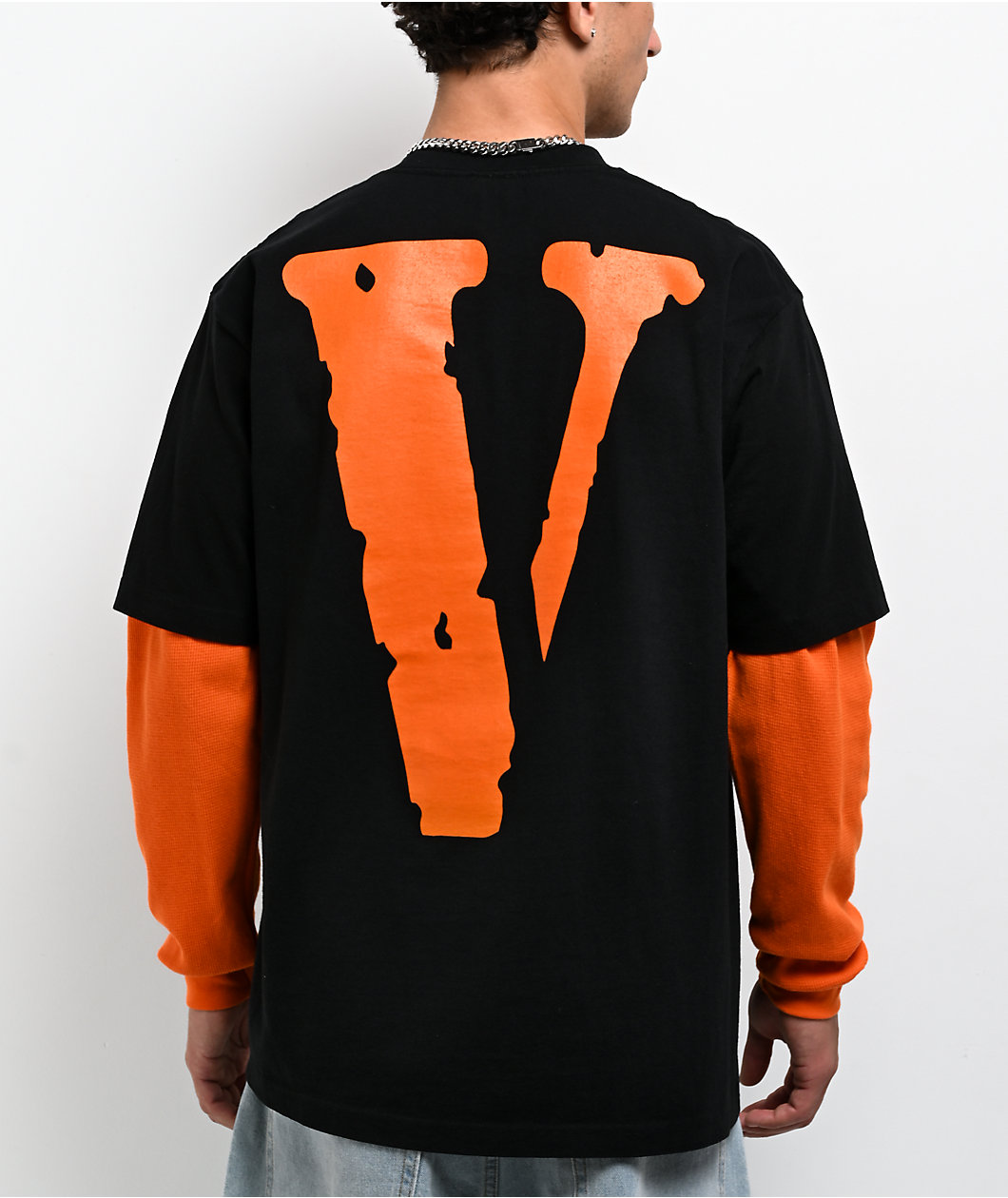 VLONE Friends Black & Orange 2fer Long Sleeve T-Shirt