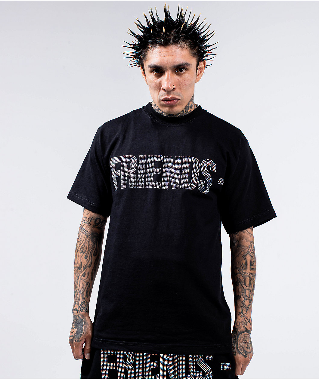 VLONE Friends Rhinestone Black T-Shirt