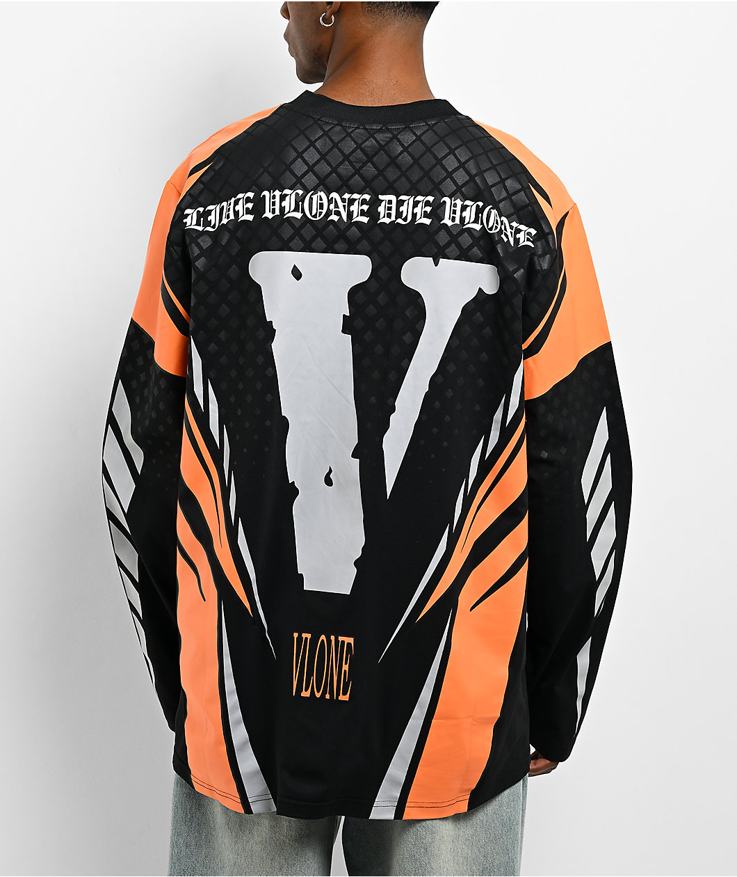 VLONE Moto Black & Orange Long Sleeve T-Shirt
