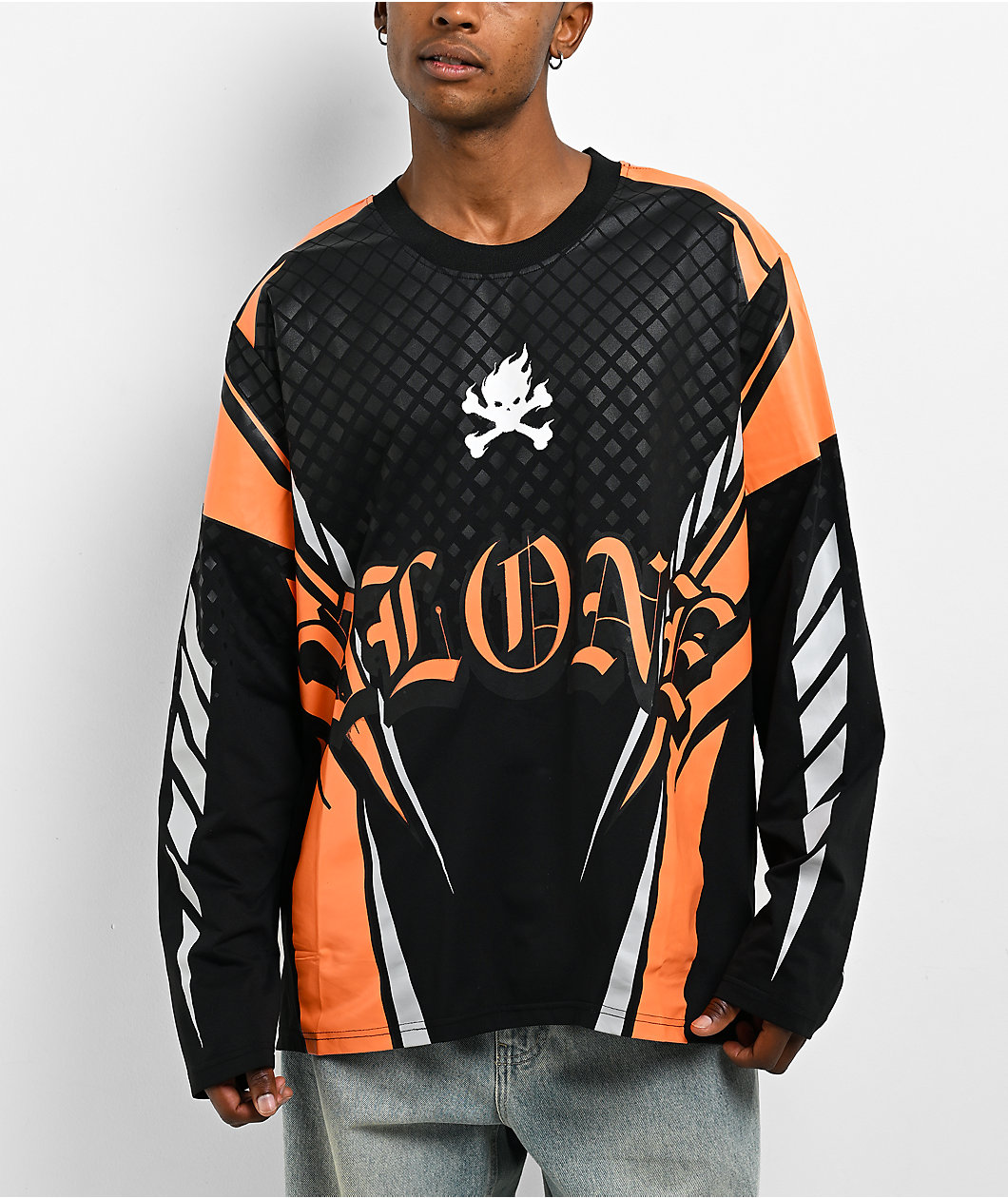 VLONE Moto Black & Orange Long Sleeve T-Shirt