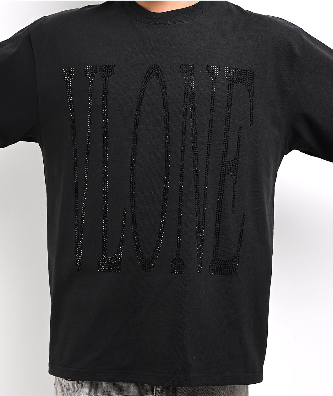 VLONE Murdered Out Rhinestone Black T-Shirt