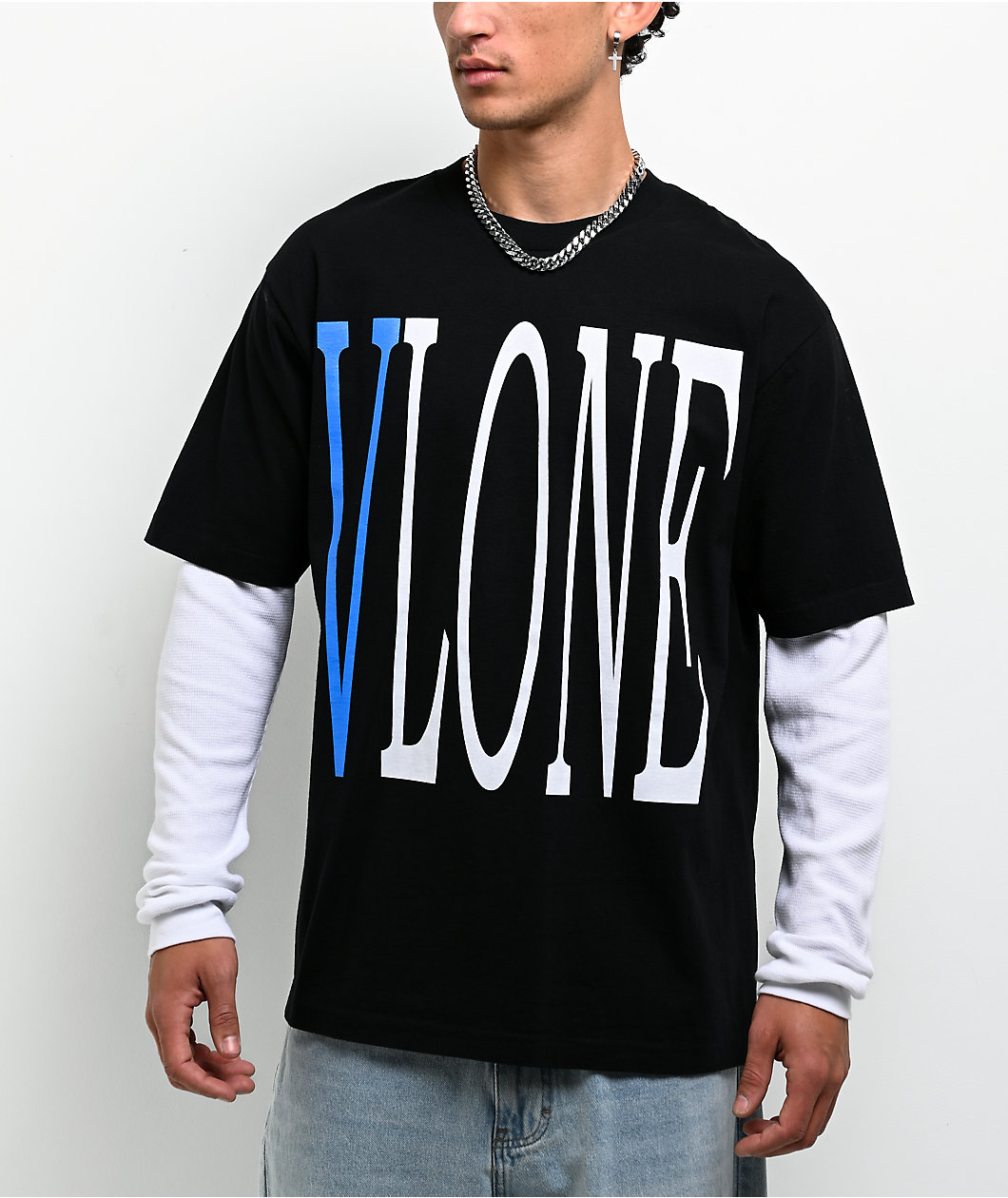 VLONE Staple Black & White 2fer Long Sleeve T-Shirt