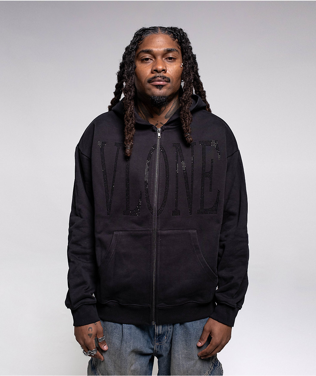 VLONE Staple Murdered Out Black Zip Hoodie