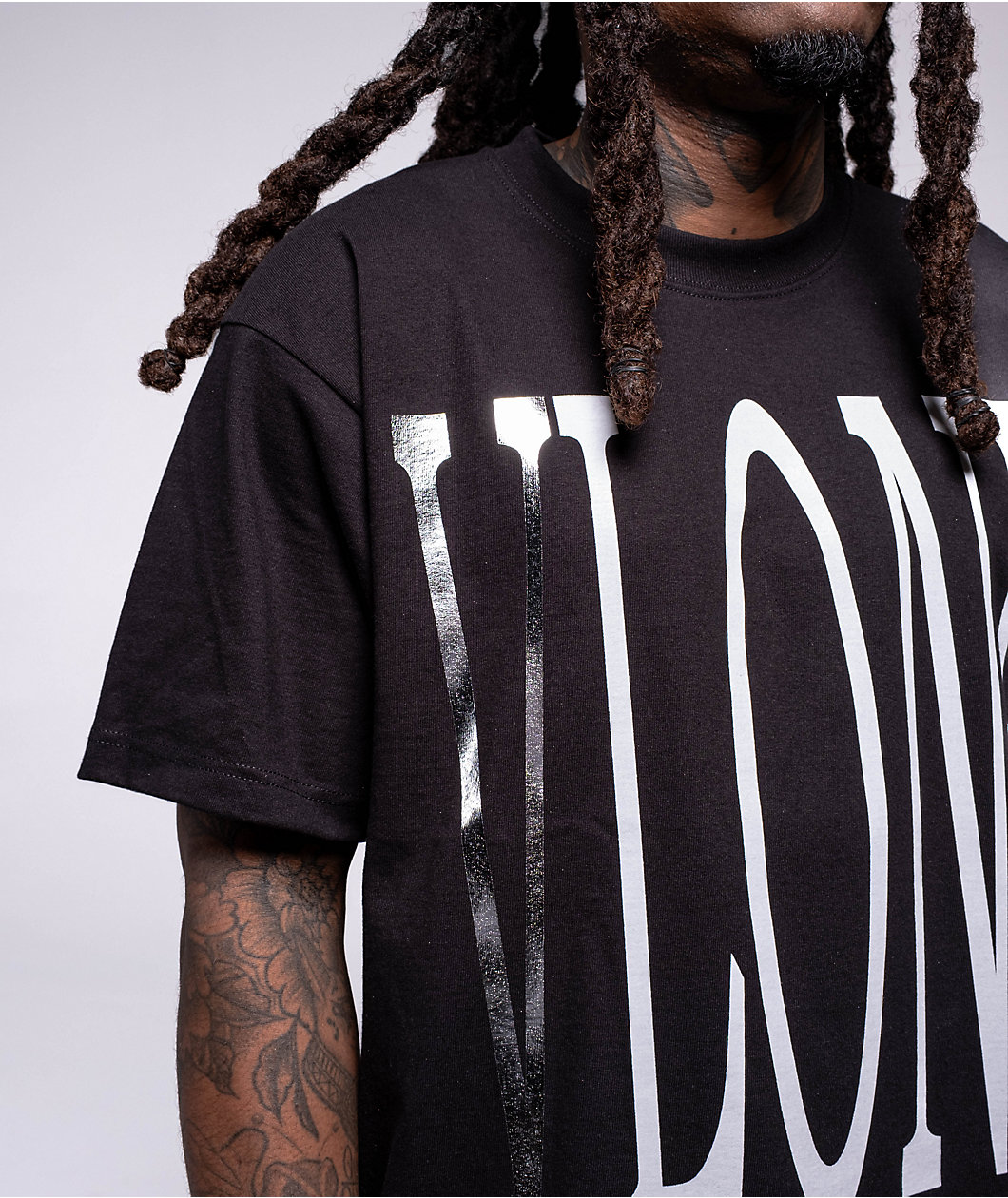 VLONE Staple Silver Foil & Black T-Shirt
