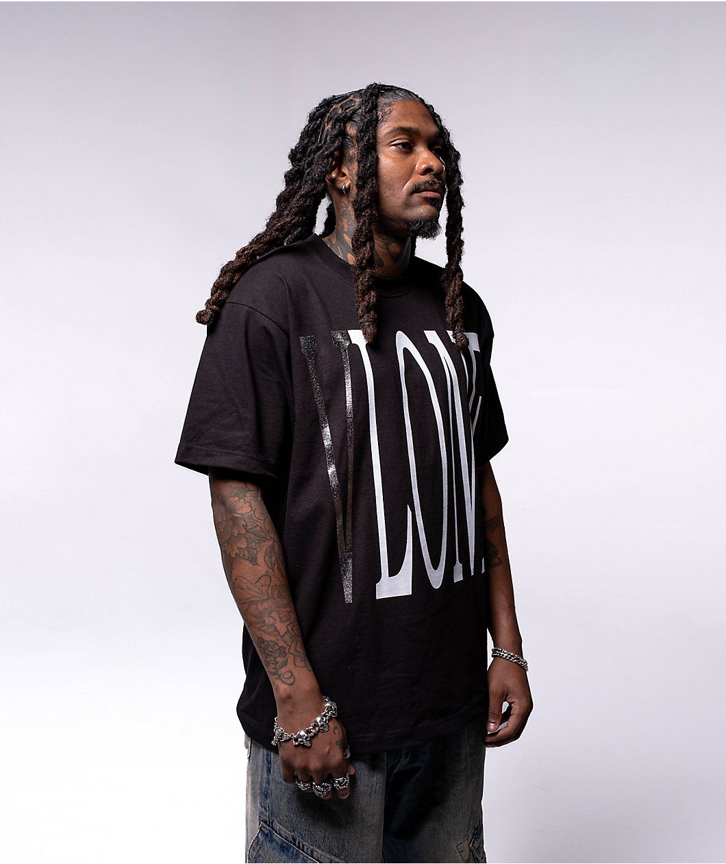 VLONE Staple Silver Foil & Black T-Shirt