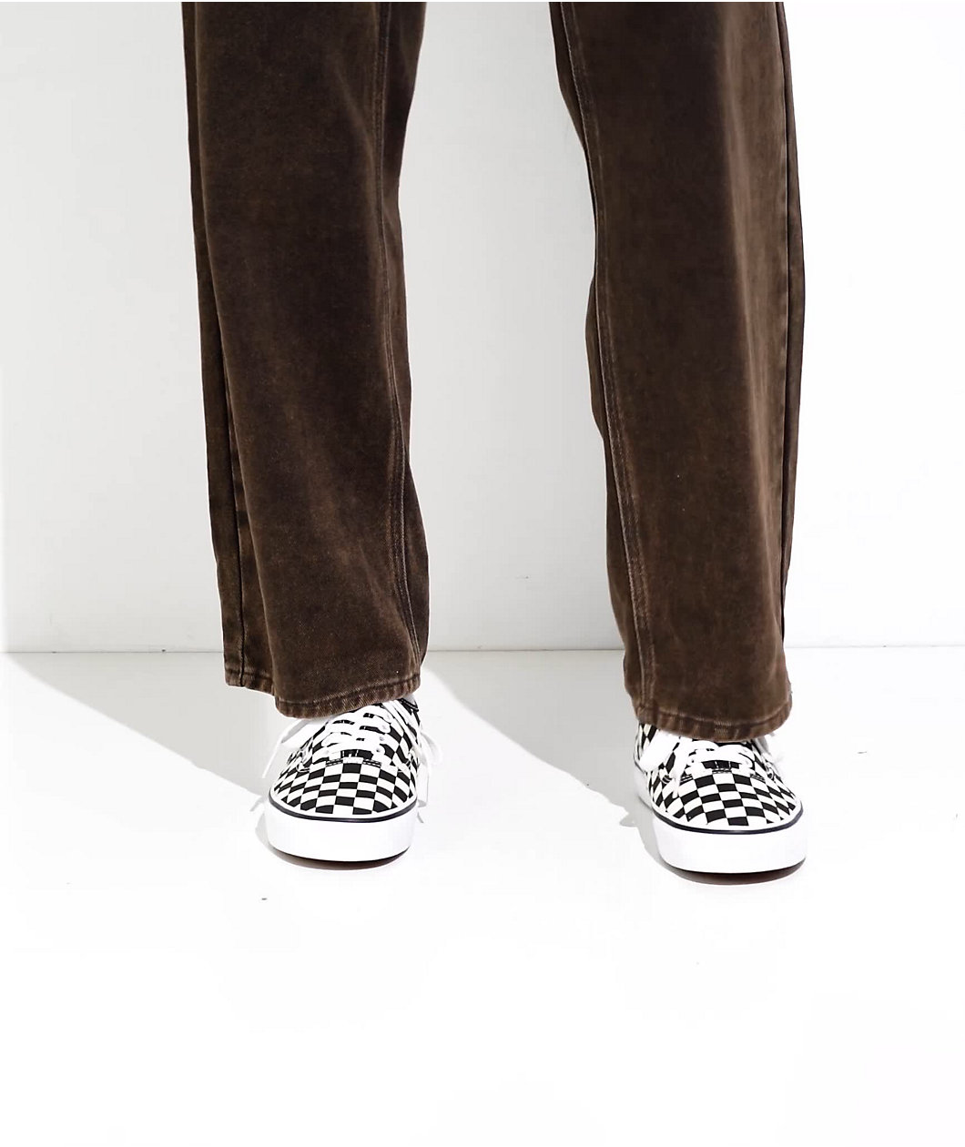 Vans Authentic Checkerboard Black & Off White Skate Shoes