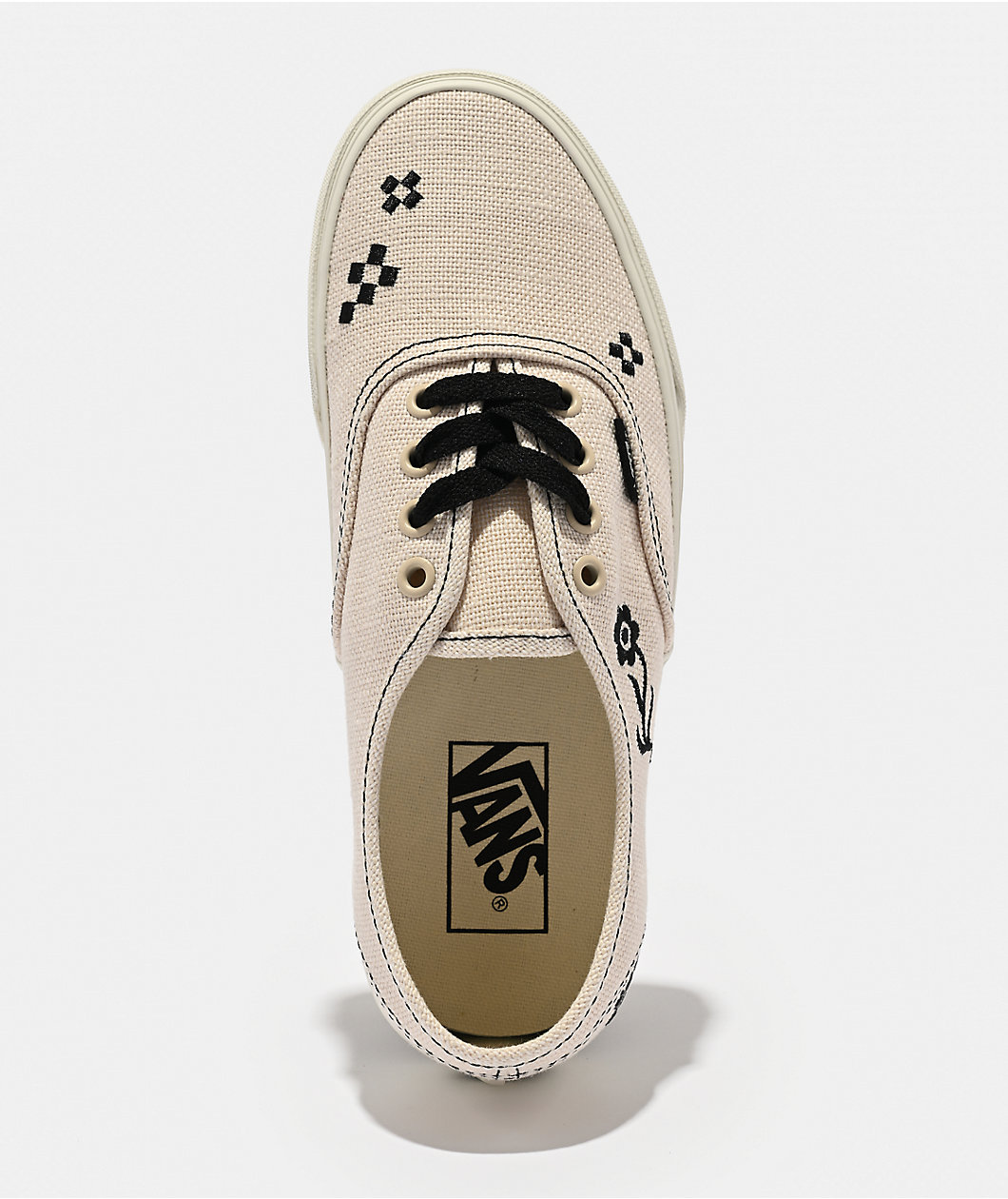 Vans Authentic Embroidery Creme & Black Shoes