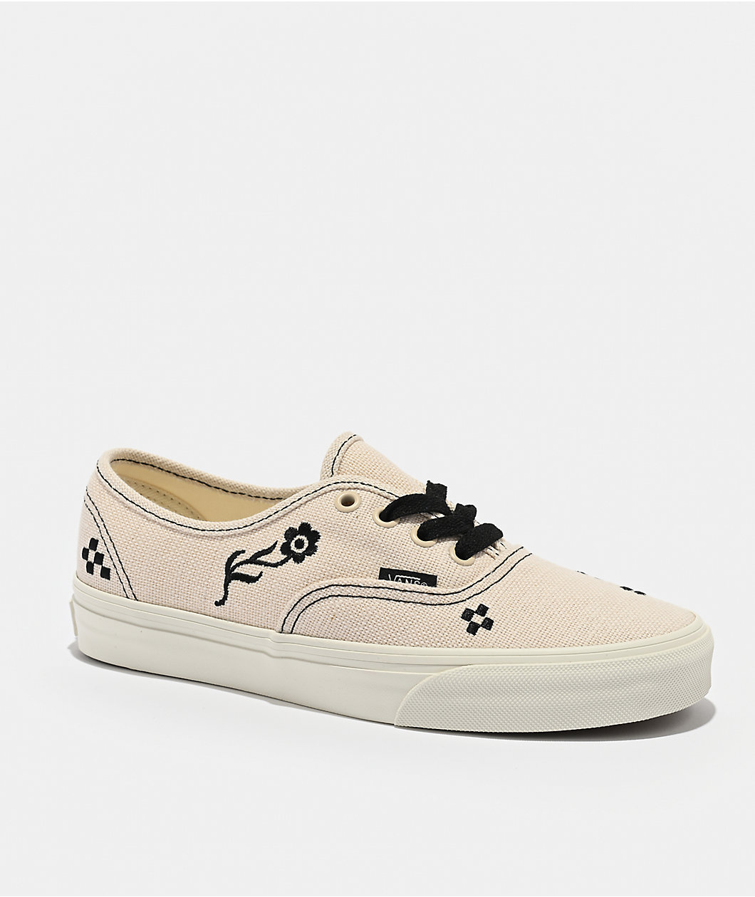 Vans Authentic Embroidery Creme & Black Shoes