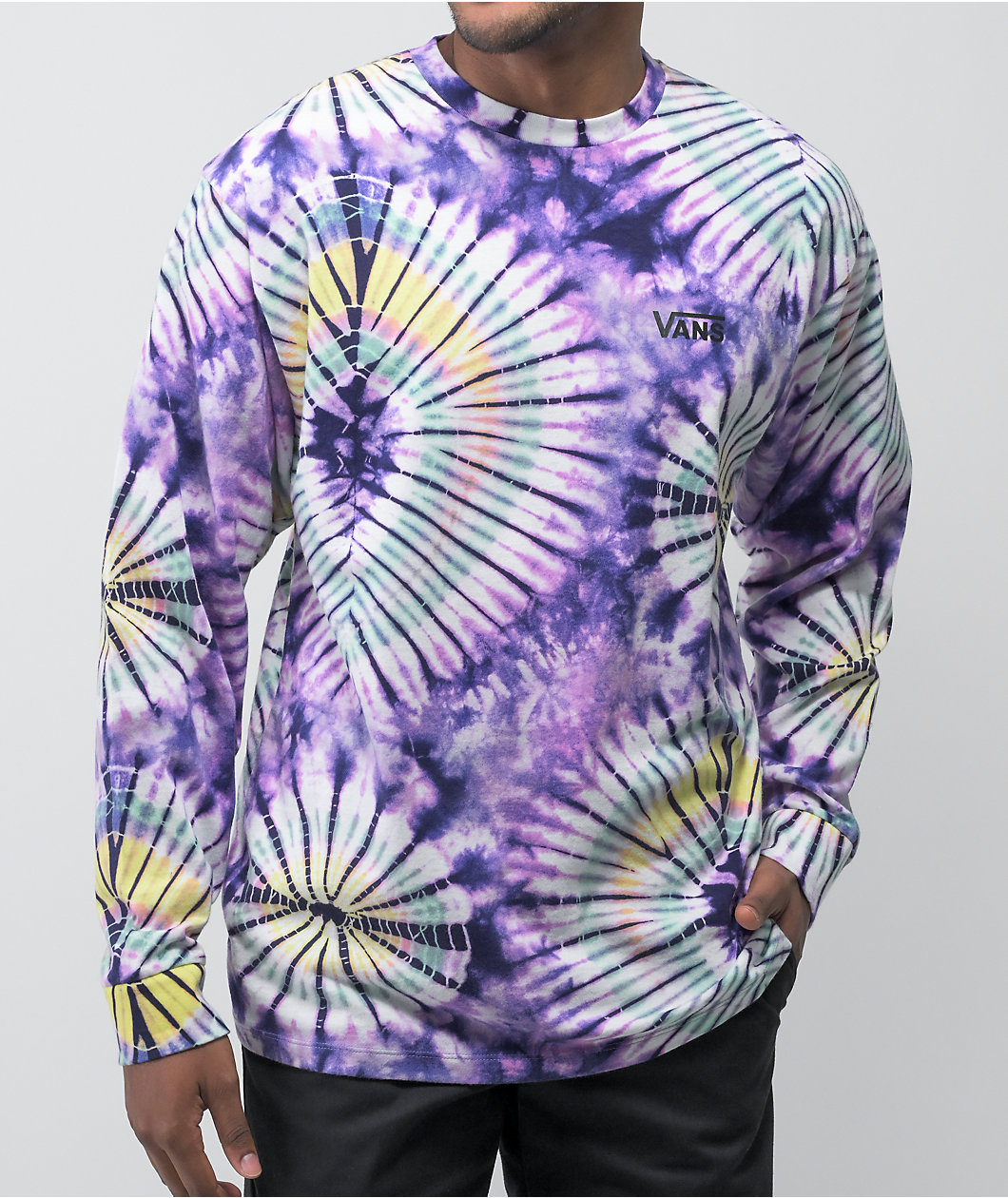 Vans Burst Lavender Tie Dye Long Sleeve T-Shirt