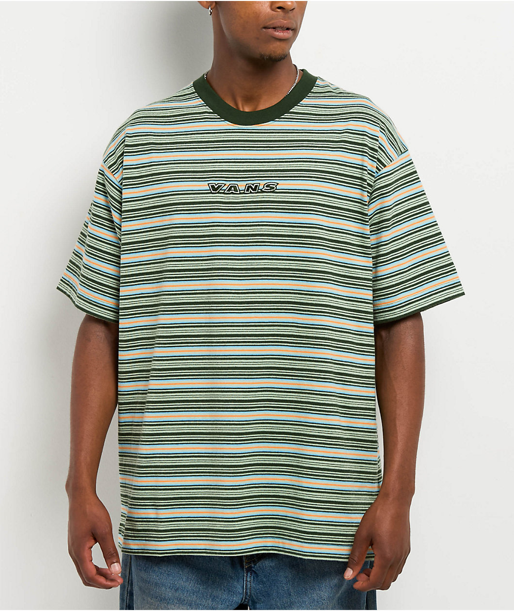 Vans Cameron Grey Mint Green Knit T-Shirt