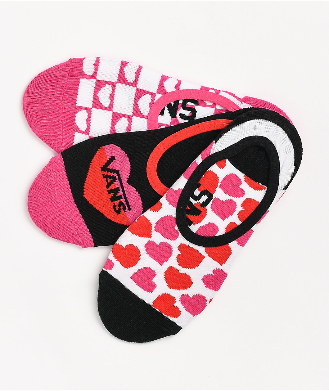 Vans Canoodle Lola Hearts 3 Pack No Show Socks