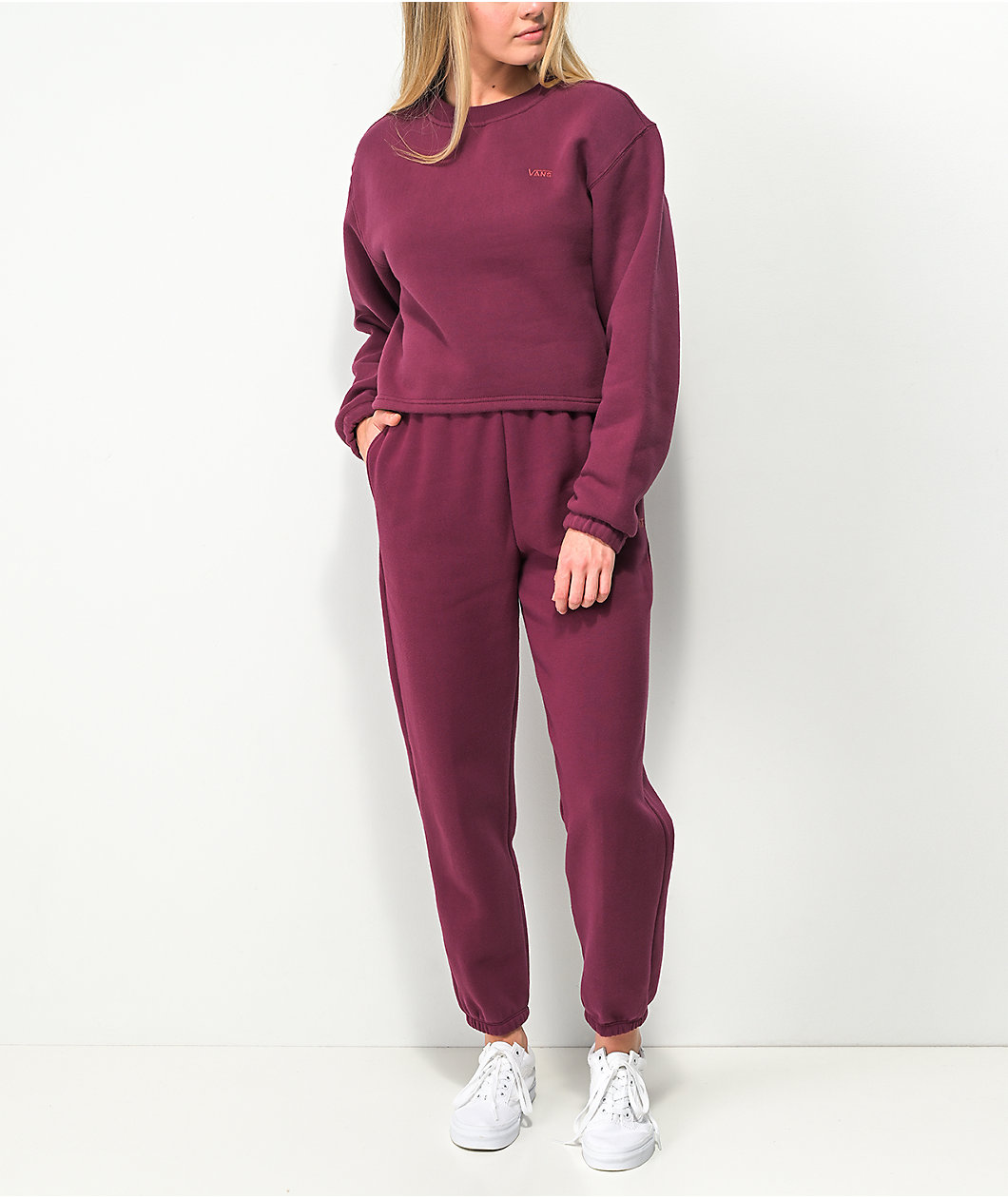 Vans ComfyCush Grape Crop Crewneck Sweatshirt