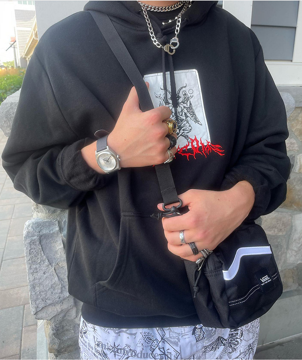Vans Construct Black Shoulder Bag