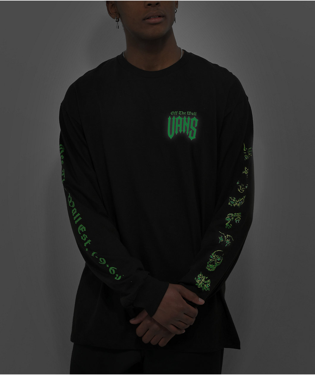 Vans Eyes In The Dark Black Long Sleeve T-Shirt