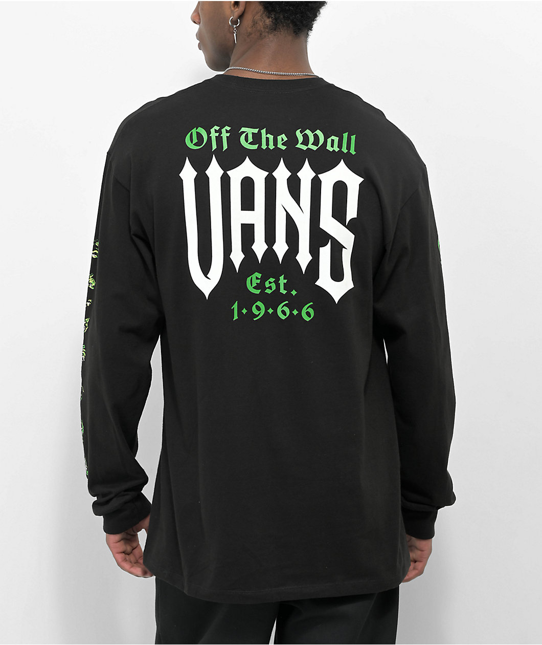 Vans Eyes In The Dark Black Long Sleeve T-Shirt