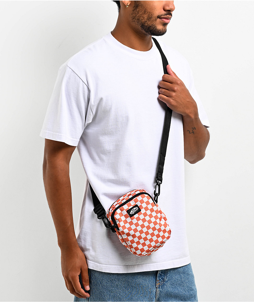 Vans Go Getter Coral Checker Crossbody Bag