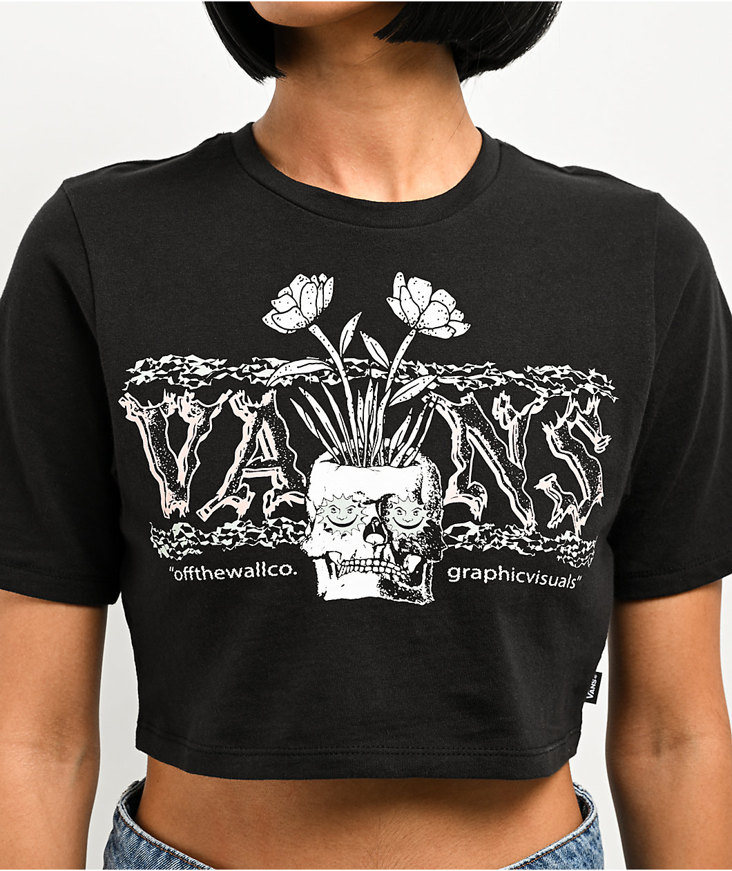 Vans Growing Ideas Black Crop T-Shirt