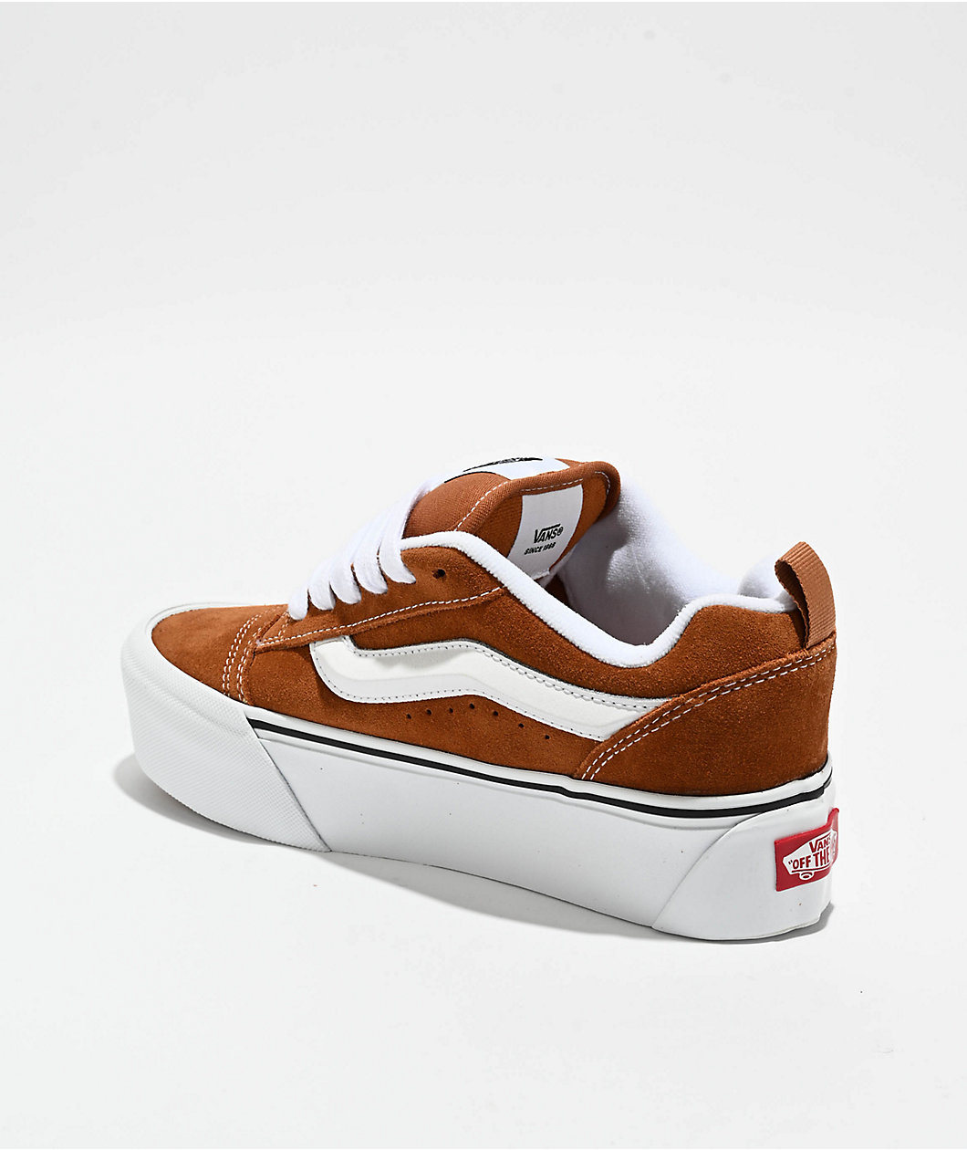 Vans Knu Skool Stack Brown Orange Skate Shoes