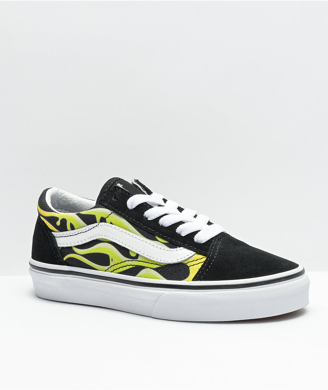 Vans Old Skool Slime Flame Black & White Skate Shoes