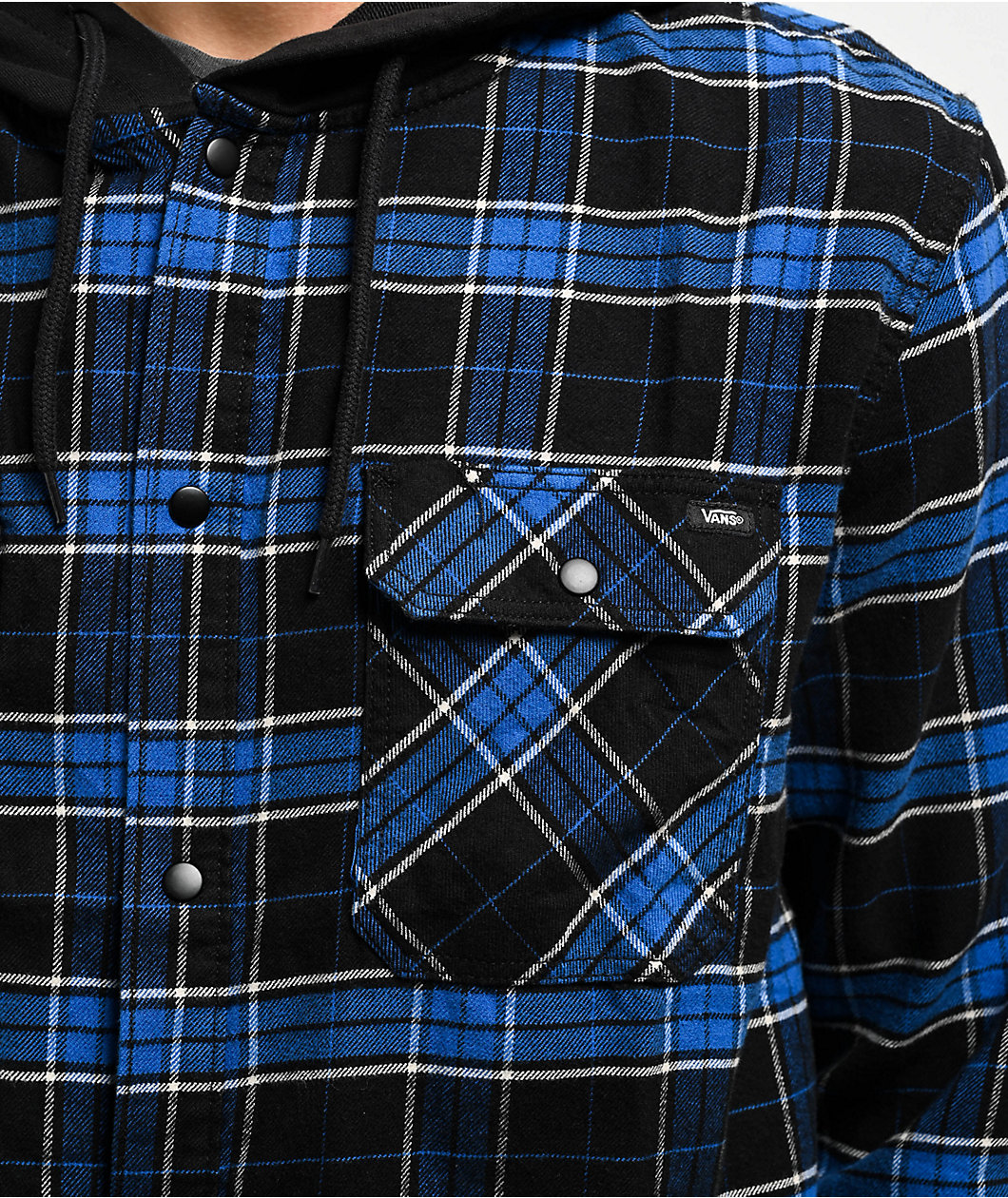 Vans Parkway II Black-True & Blue Hooded Flannel Shirt