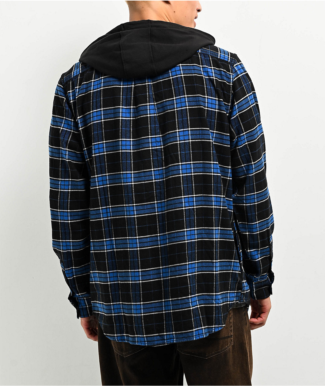 Vans Parkway II Black-True & Blue Hooded Flannel Shirt