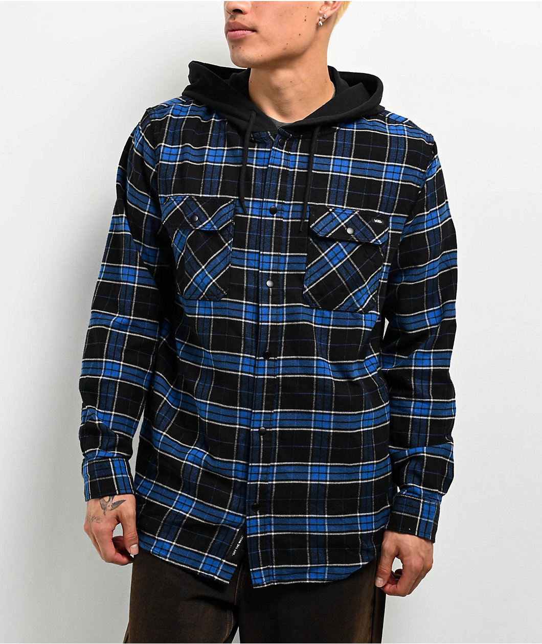 Vans Parkway II Black-True & Blue Hooded Flannel Shirt