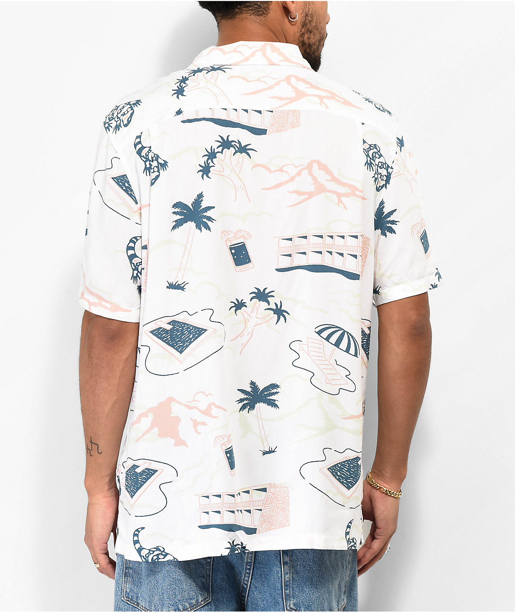 Vans Scenic White Short Sleeve Button Up Shirt