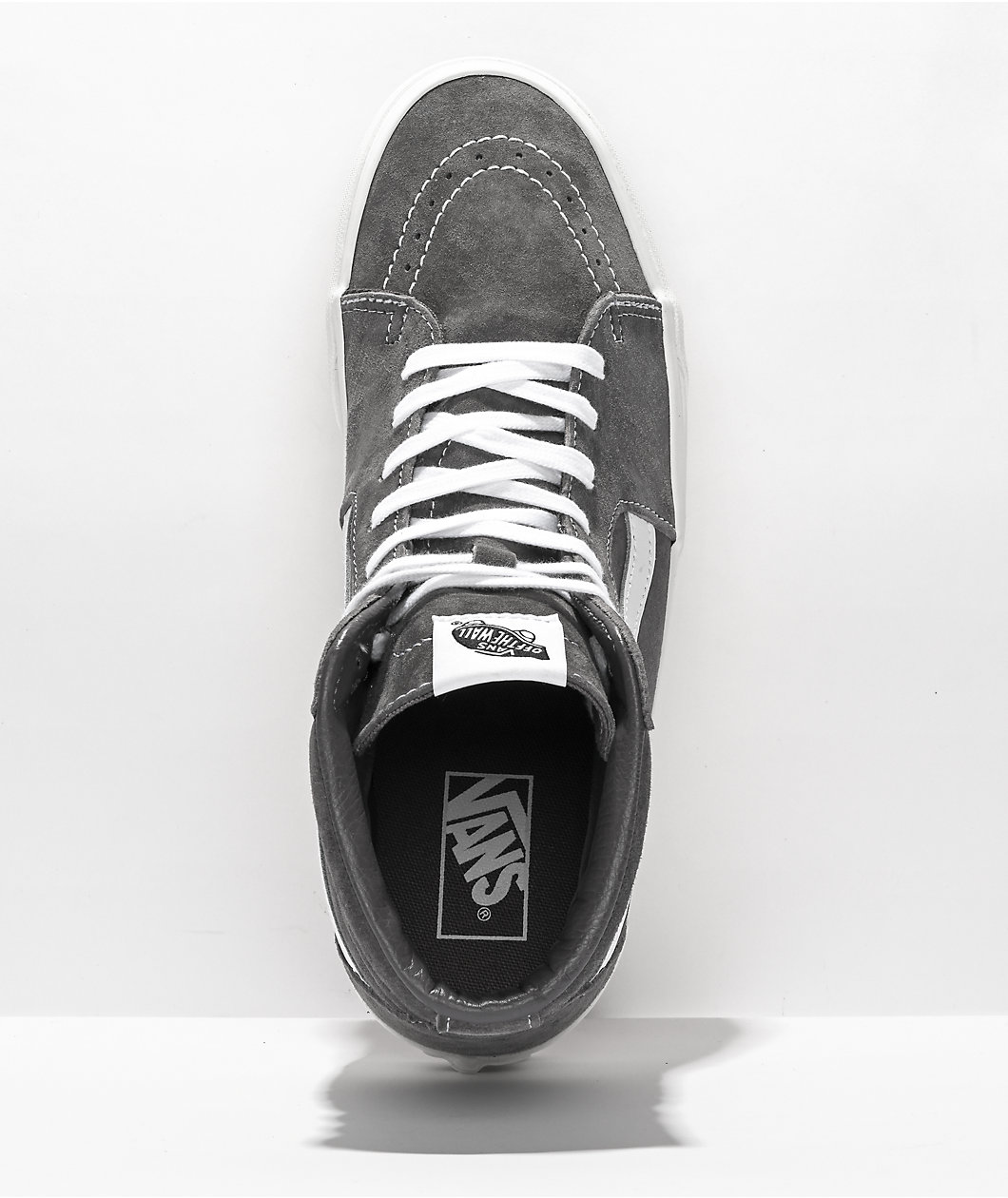 Vans Sk8-Hi Pig Suede Rabbit Grey & Snow White Skate Shoes