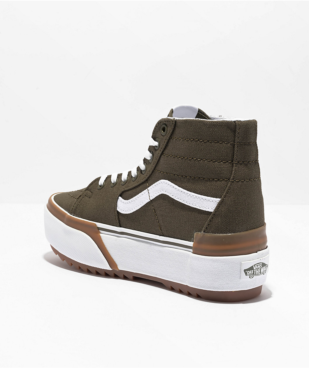 Vans Sk8-Hi Tapered Stackform Olive Platform Shoes