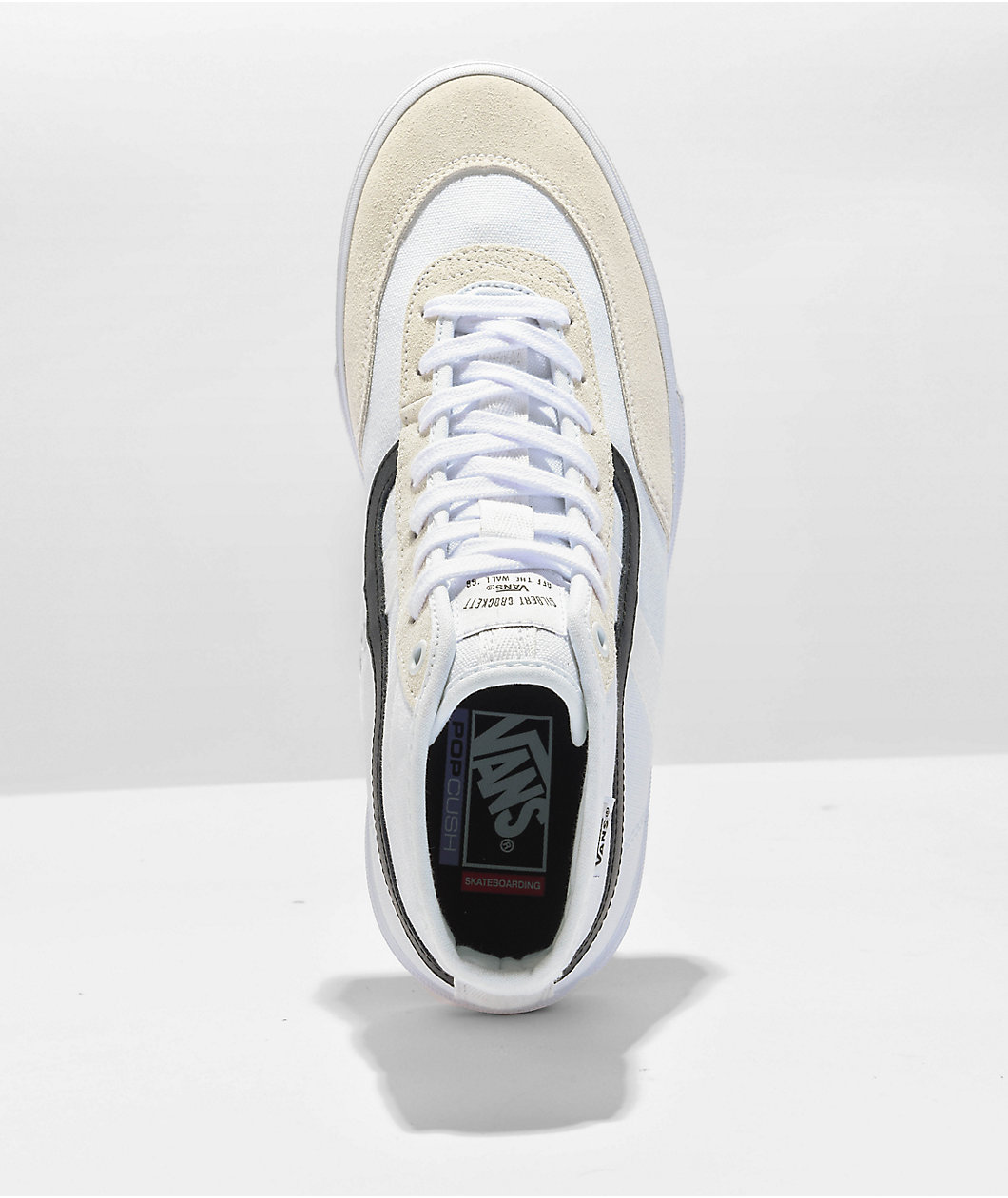 Vans Skate Crocket High White, Black Skate Shoes