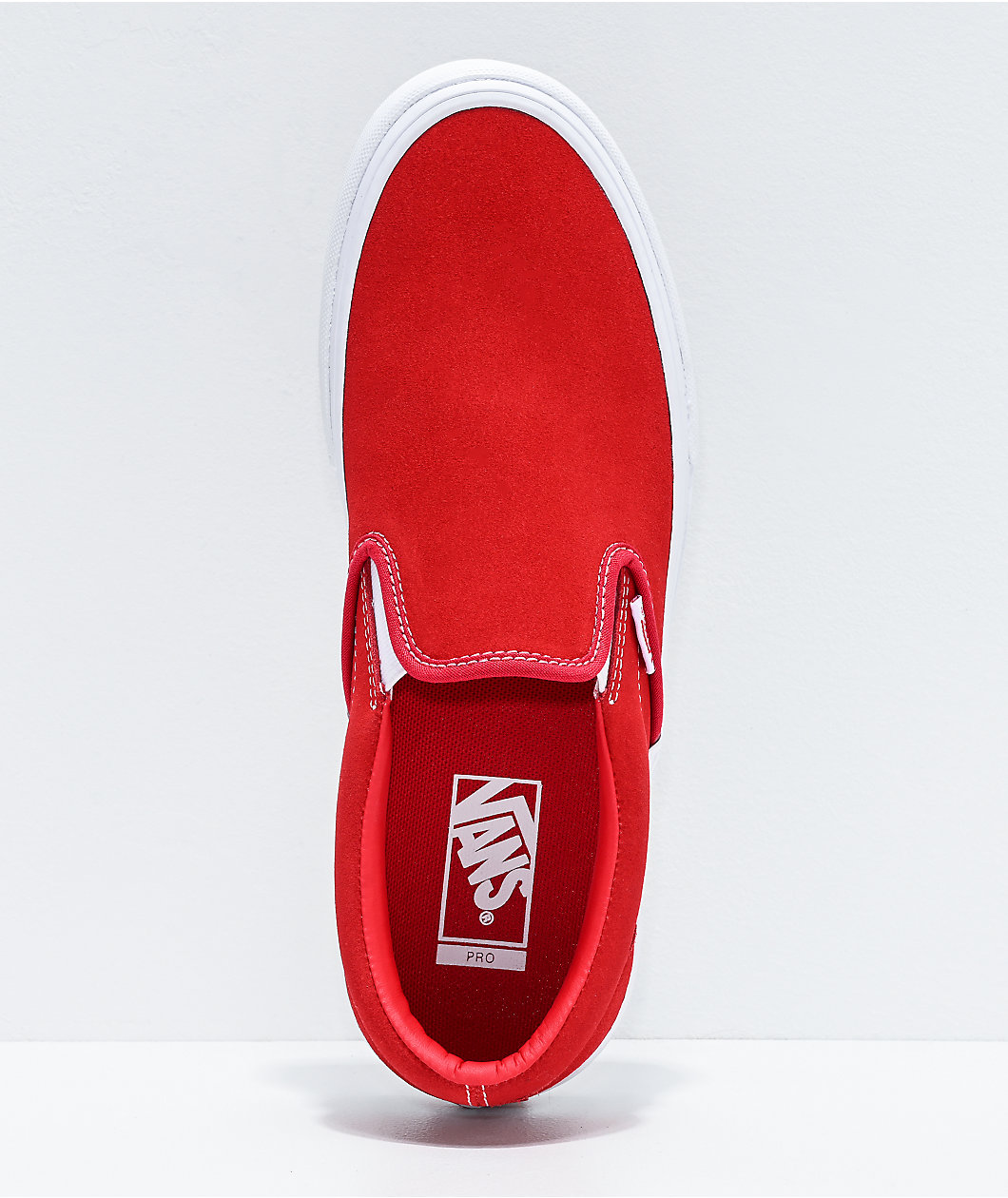 Vans Skate Slip-On Red & White Suede Skate Shoes