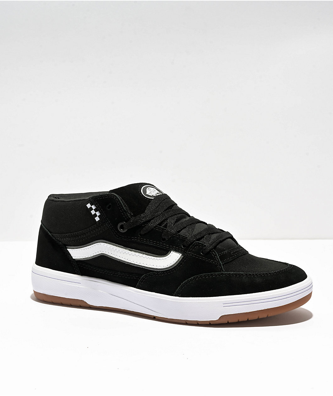 Vans Skate Zahba Mid Black & White Skate Shoes