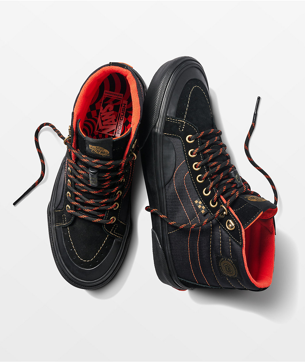 Vans Skate x Spitfire Sk8-Hi Reissue Black & Flame Skate Shoes