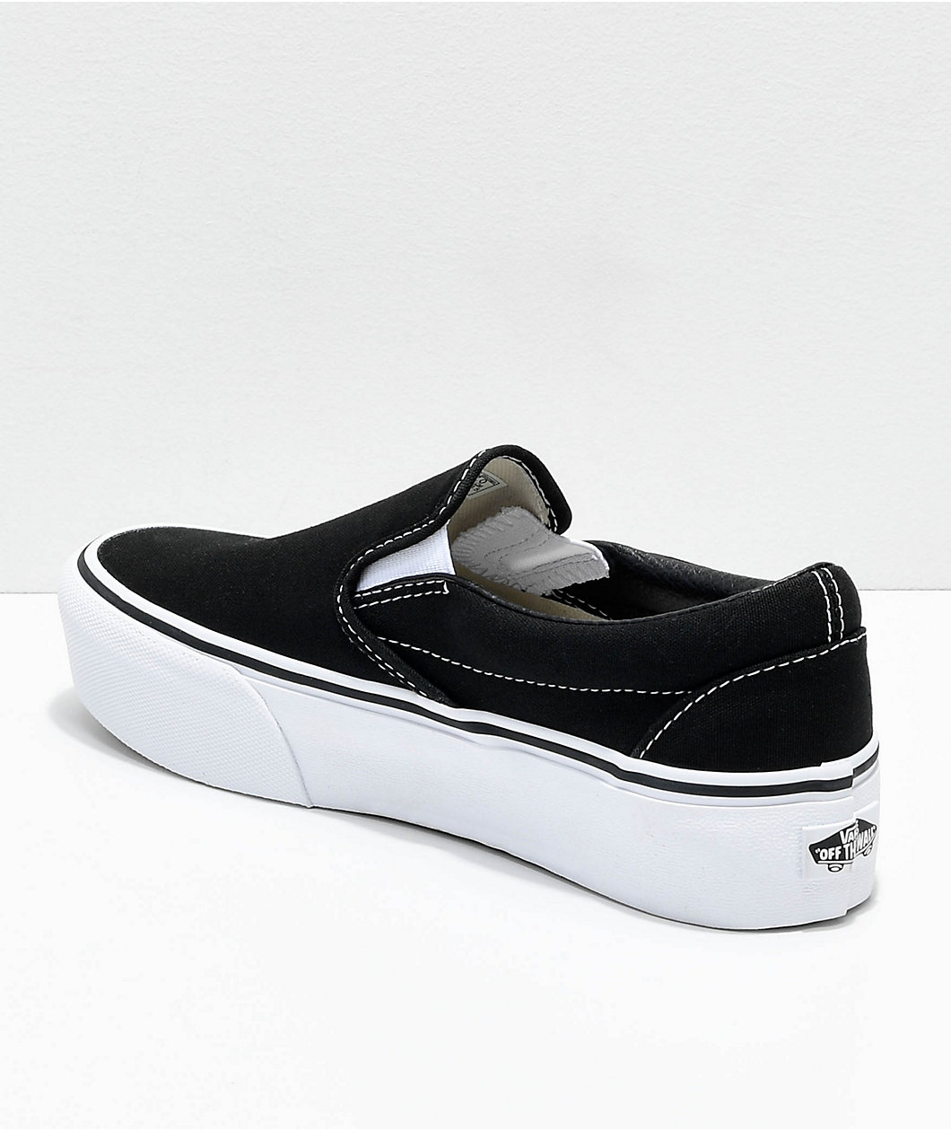 Vans Slip-On Black & White Platform Shoes
