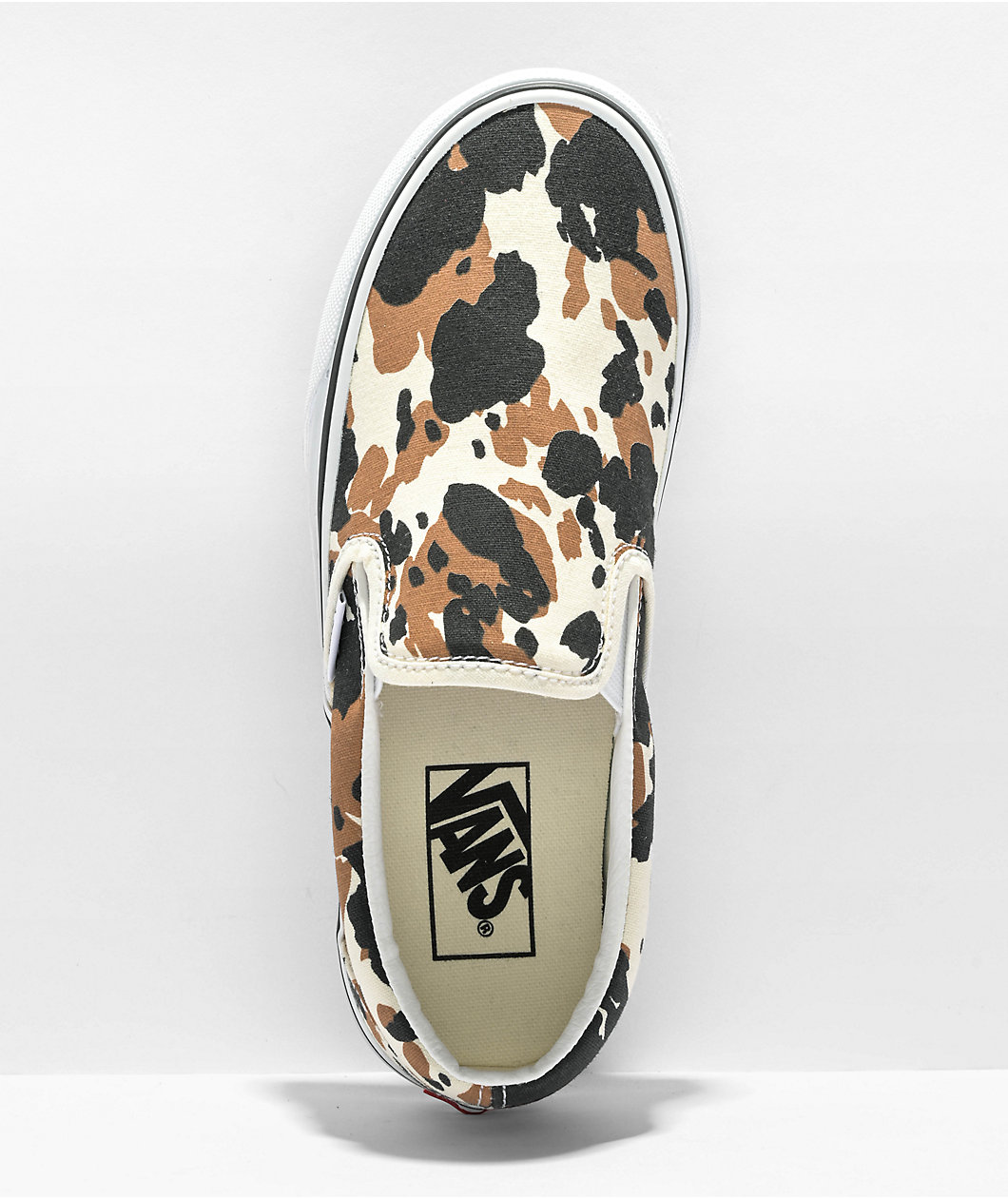 Vans Slip-On Cow Brown, Black & White Skate Shoes
