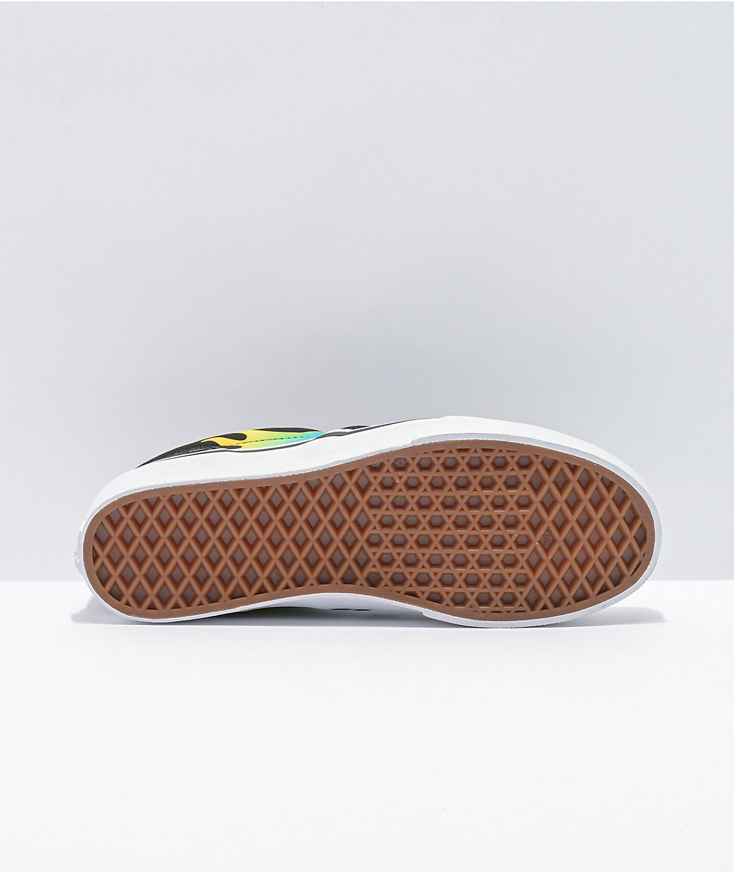 Vans Slip On Glow Flame Black Checkerboard Skate Shoes