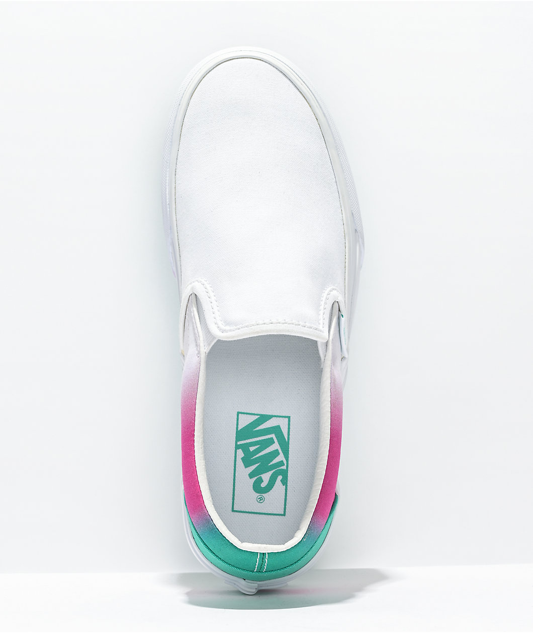 Vans Slip-On Spring Fade White, Pink & Green Platform Shoes