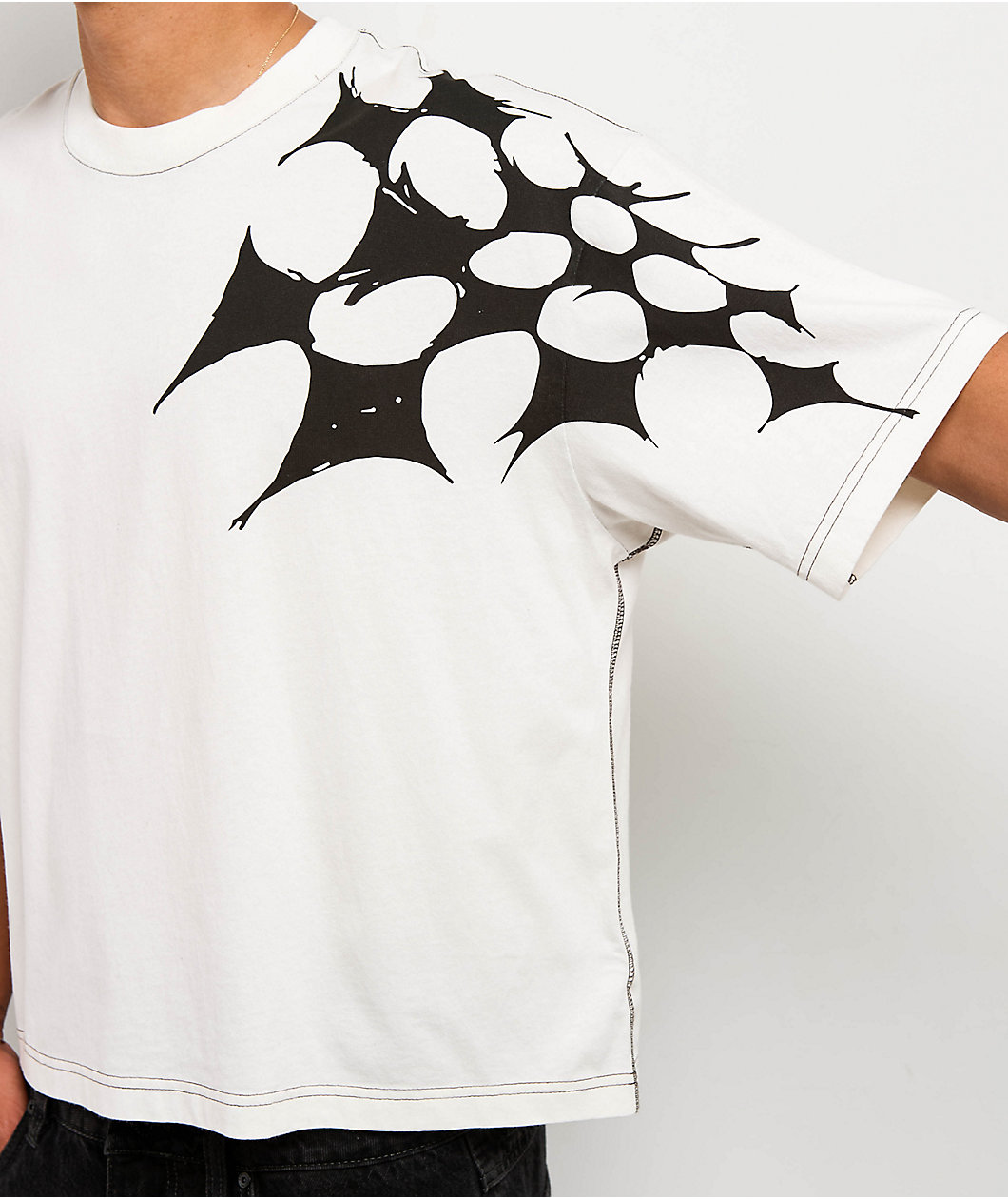 Vans Splatter Web White Boxy Crop T-Shirt