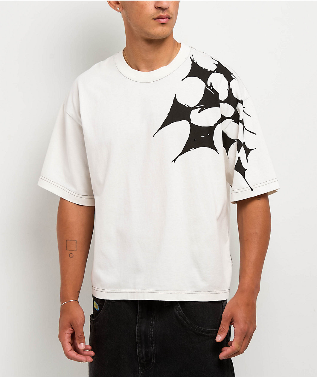 Vans Splatter Web White Boxy Crop T-Shirt