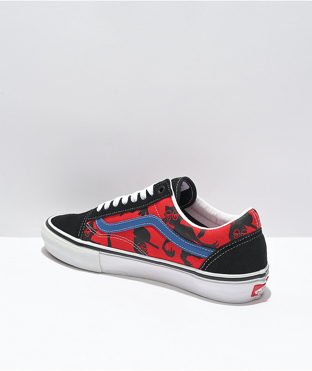 Vans x Krooked Skate Old Skool Black & Red Skate Shoes
