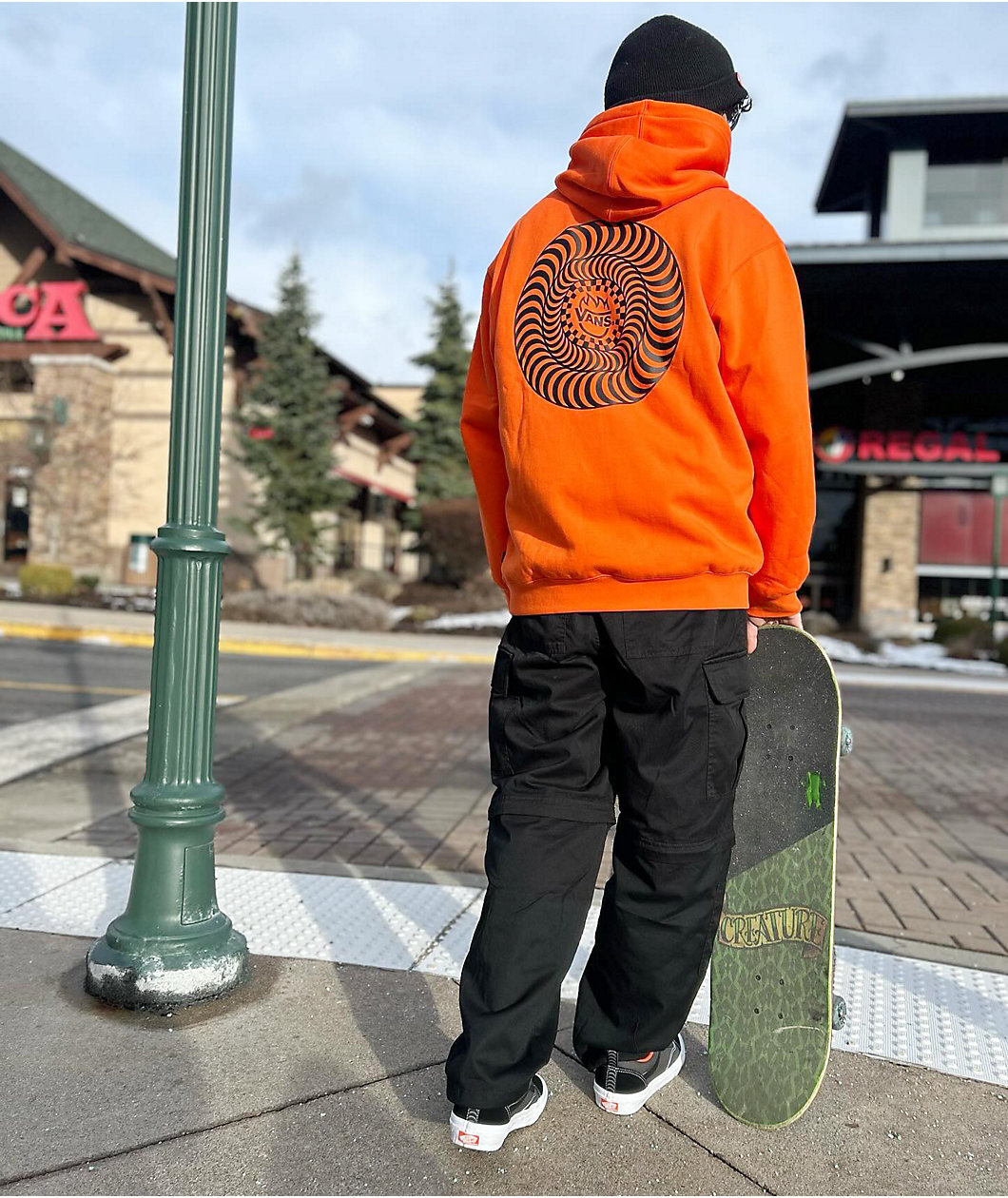 Orange vans hoodie sale