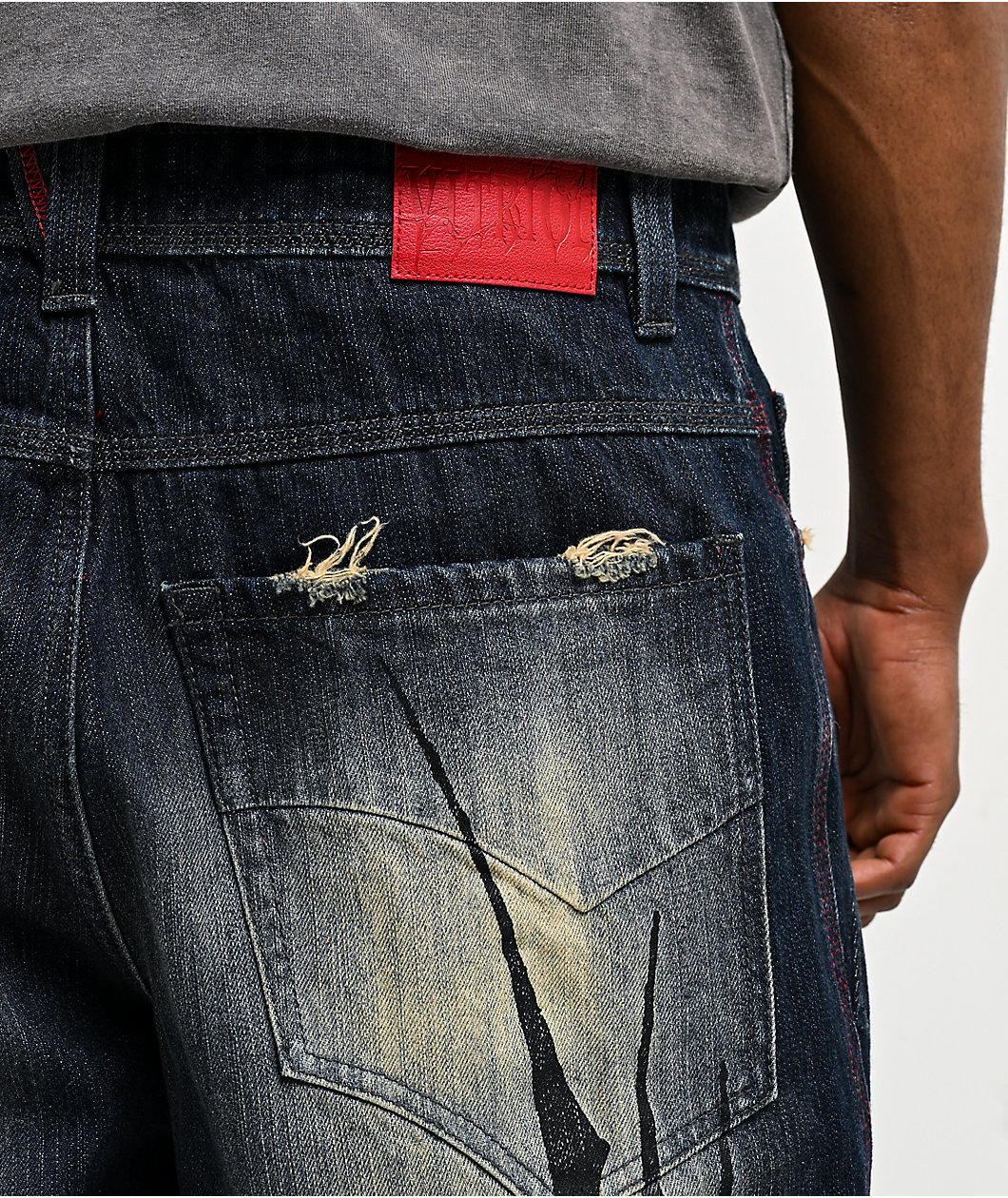 Vitriol Abyss Grime Dark Blue Wash Baggy Jeans