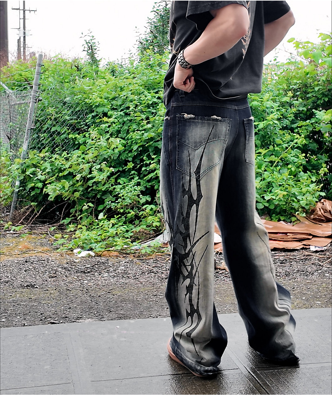 Vitriol Abyss Grime Dark Blue Wash Baggy Jeans